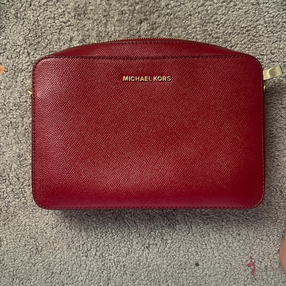 Red Michael kors cross body purse
